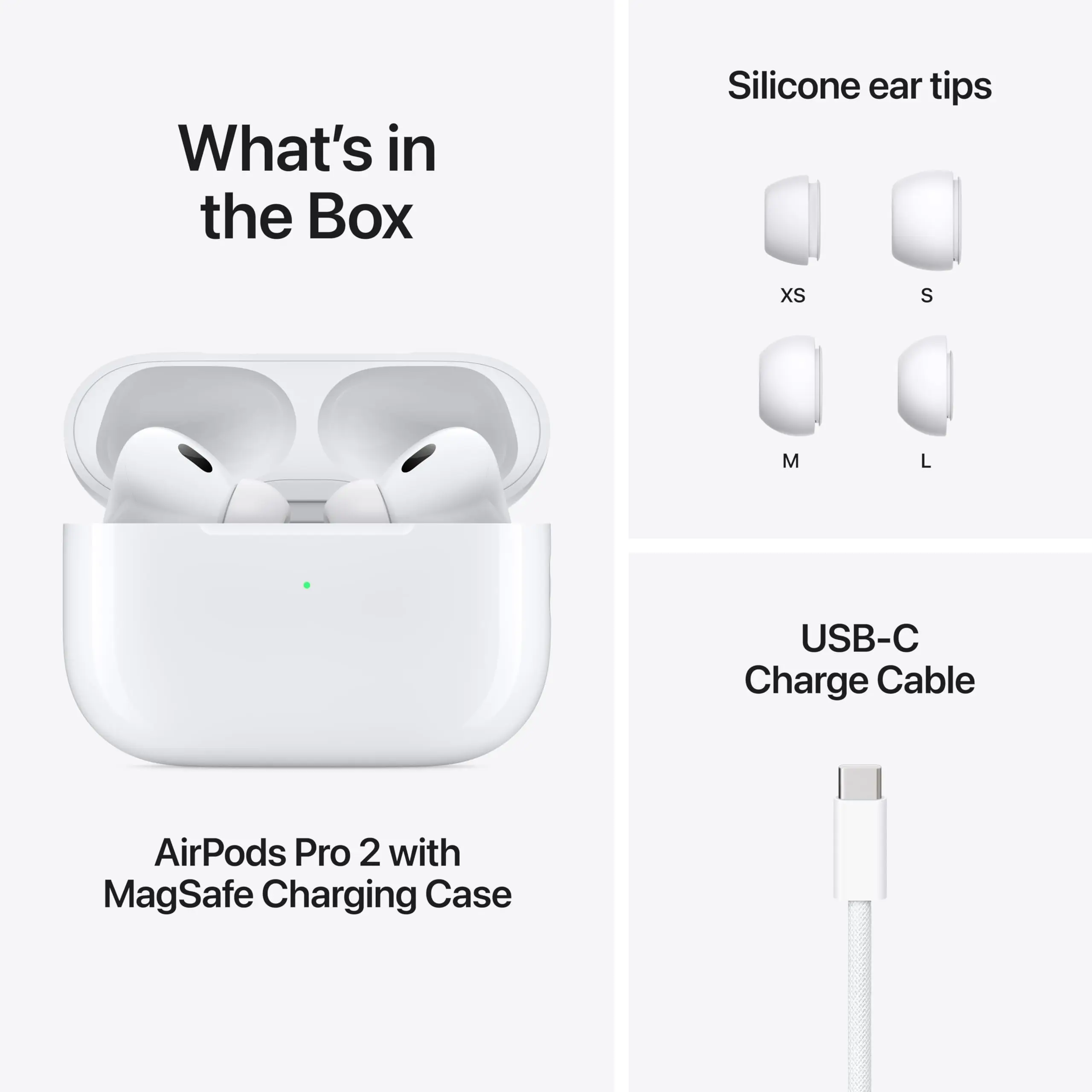 Беспроводные Bluetooth-наушники Apple AirPods Pro 2, активное шумоподавление, прозрачность, пространственное аудио, USB-C, чехол для зарядки MagSafe (art.: 3920d29418751) - 3920d29418751