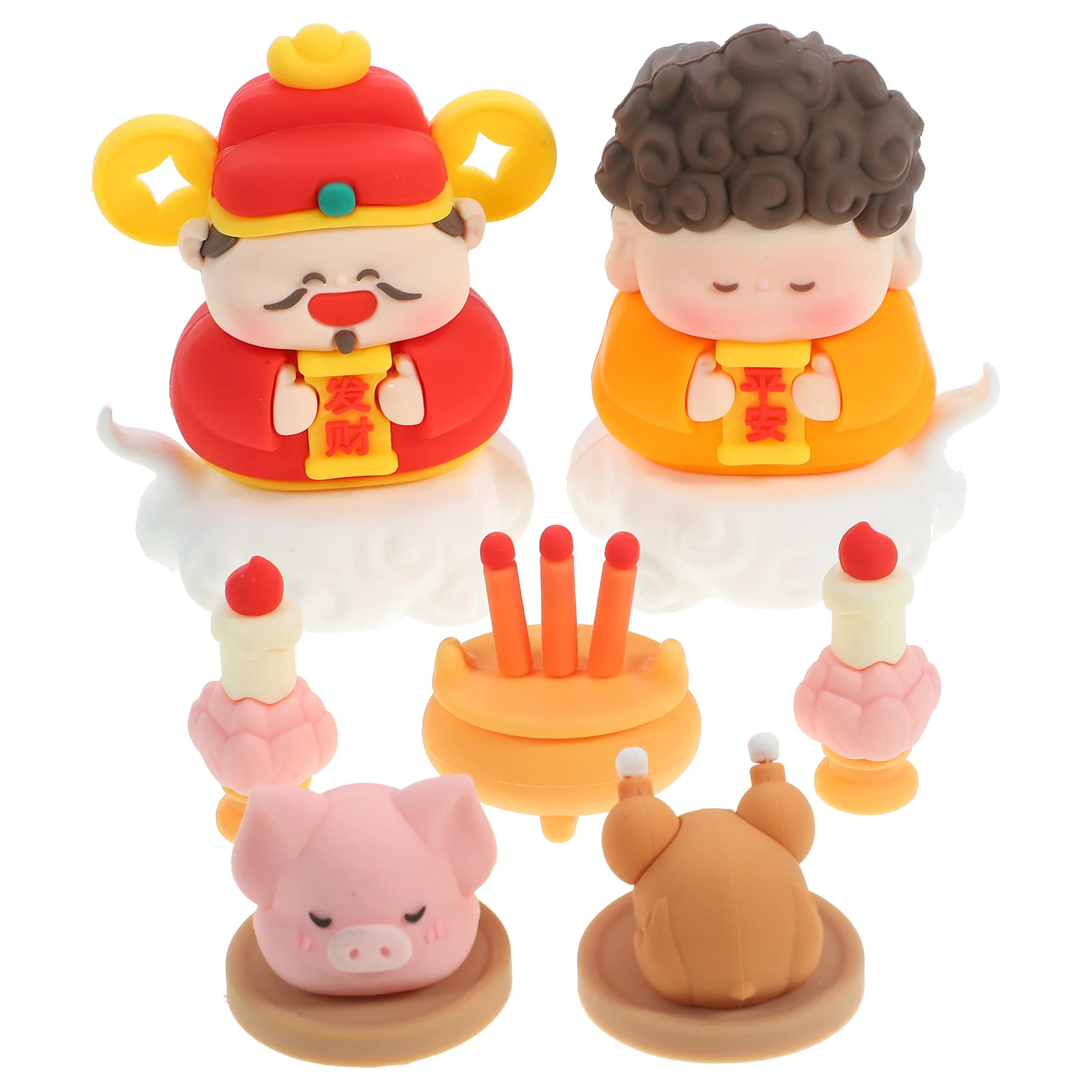 

1 Set Resin God of Wealth Adornments Small God of Wealth Wealth Blessing Ornaments