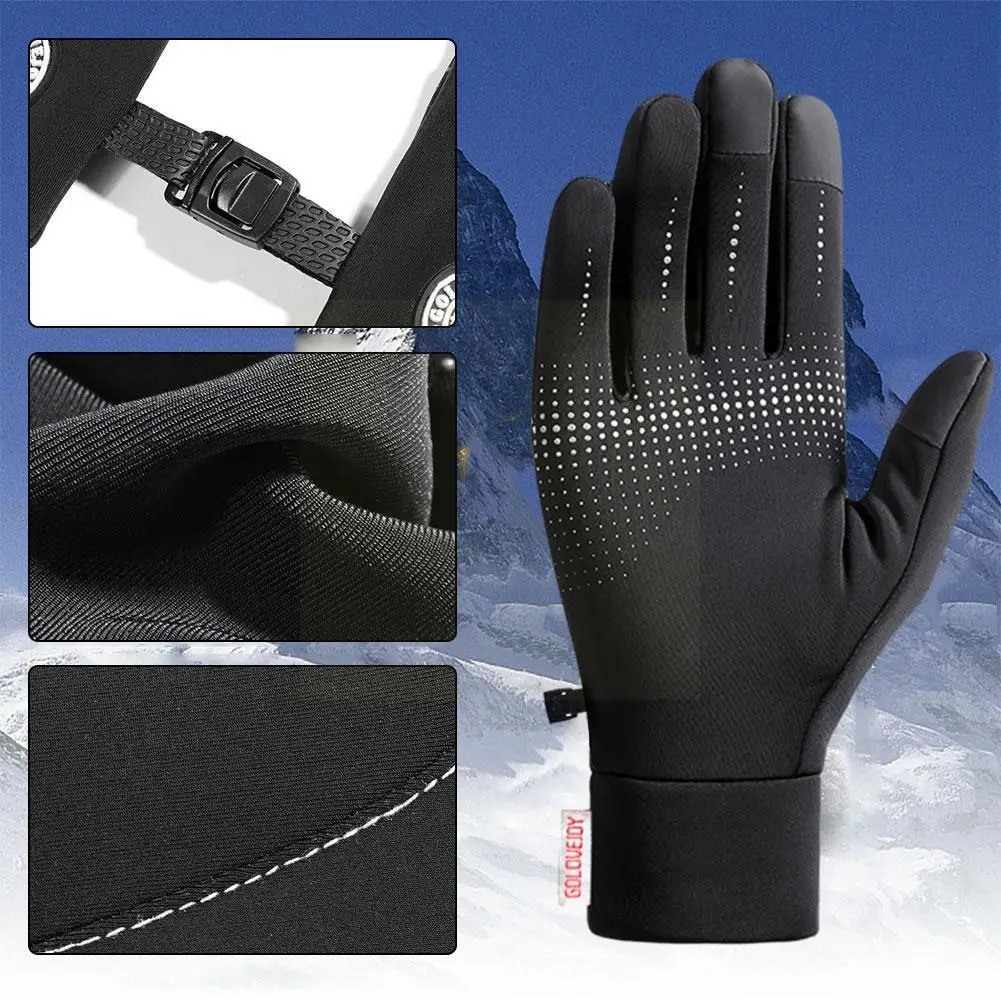 

Outdoor Non-slip Gloves Winter Warm Skiing Cycling Screen Fleece Nylon Gloves Cover Riding Hands Women Men High-density Q5p2