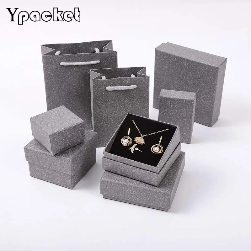 Elegance Grey Paper Box for Jewellery Square Necklace Boxes  50pcs/lot Free Shipping Bracelet Brooch Earring Ring Storage