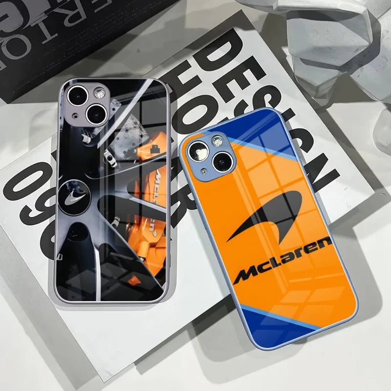 

Роскошный спортивный автомобиль McLaren чехол для телефона IPhone 14Pro 13 11 12 XR XS MAX 7/8 X Plus 13 цветов закаленное стекло крутая пара