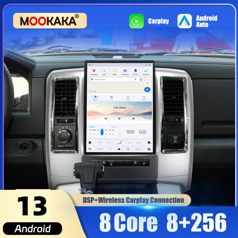 

14,4-дюймовый Qualcomm для Dodge Ram 2008 2019 2010 2011, автомобильный радиоплеер Carplay Android Auto, мультимедийный GPS-навигатор, головное устройство
