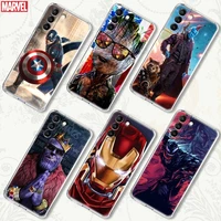marvel super heroes avengers silicone case for samsung galaxy s21 s20 fe s22 ultra s10e s9 plus 5g soft clear phone cover coque