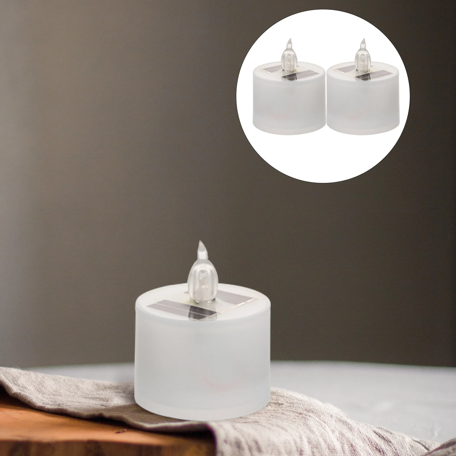 

4 Pcs Tea Lights Solar Powered Outdoor Decoration Flashing Tealight LED Garden