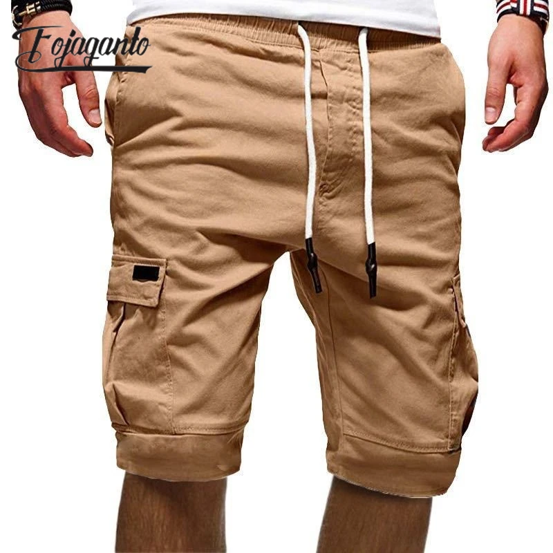 

FOJAGANTO 2023 Outdoor Casual Shorts For Men Solid Color Large Pocket Slim Five-Point Beach Pants High Quality Shorts For Men
