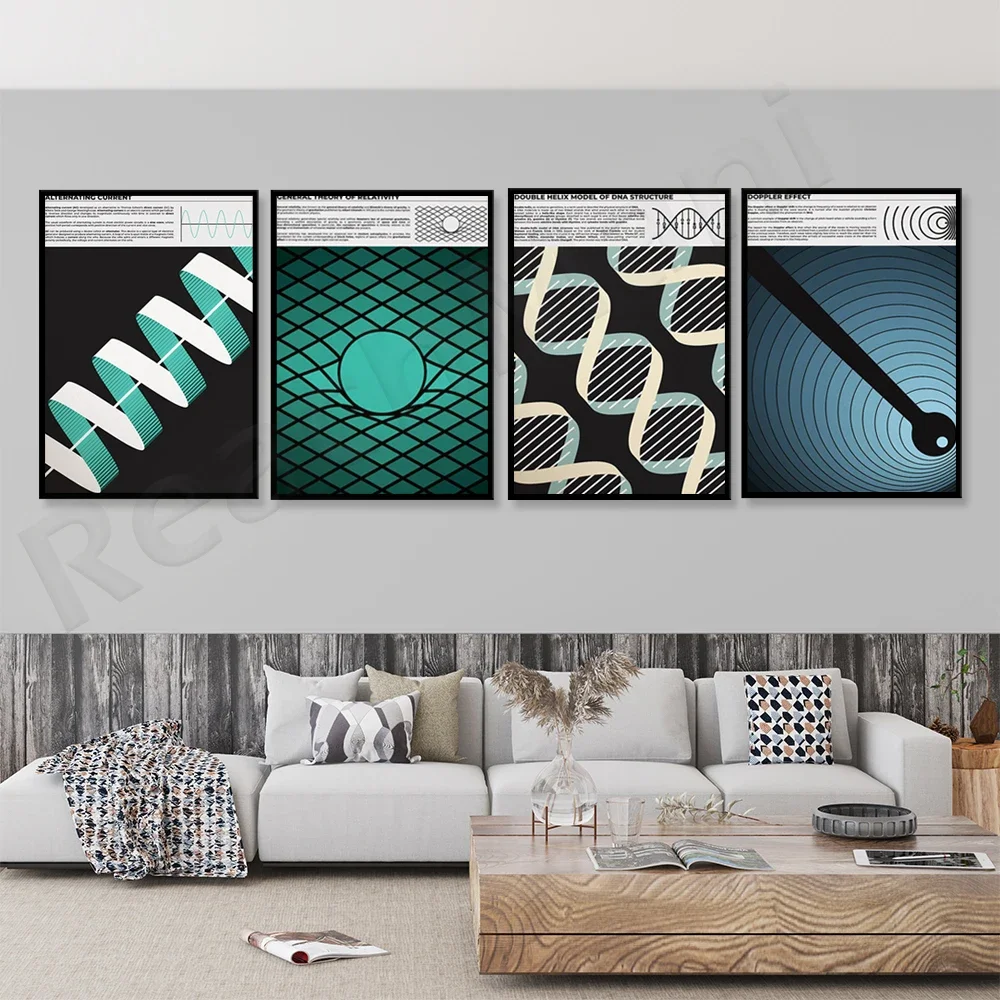 DNA double helix structure biology and description general relativity physics laboratory Doppler effect poster