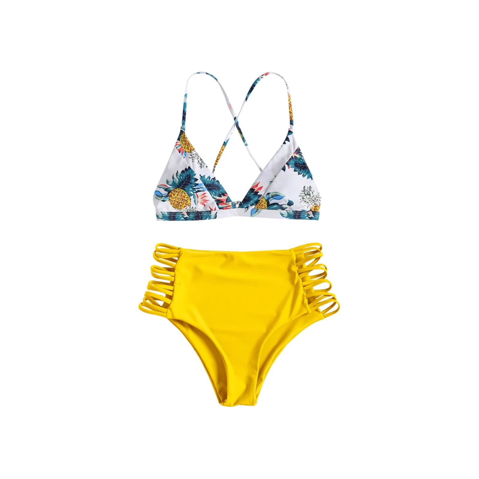 

Print Beachwear Swimwear Padded Push-Up Bikini Set Swimsuit Pineapple Women Swimwears Tankinis Swimwears tankinis sexy swimsuit