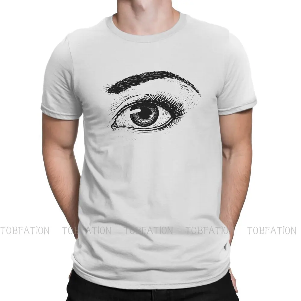 

Popularity Trend TShirt for Men Hand Drawn Beautiful Female Eye Sketch Makeup Humor Leisure Tee T Shirt High Quality