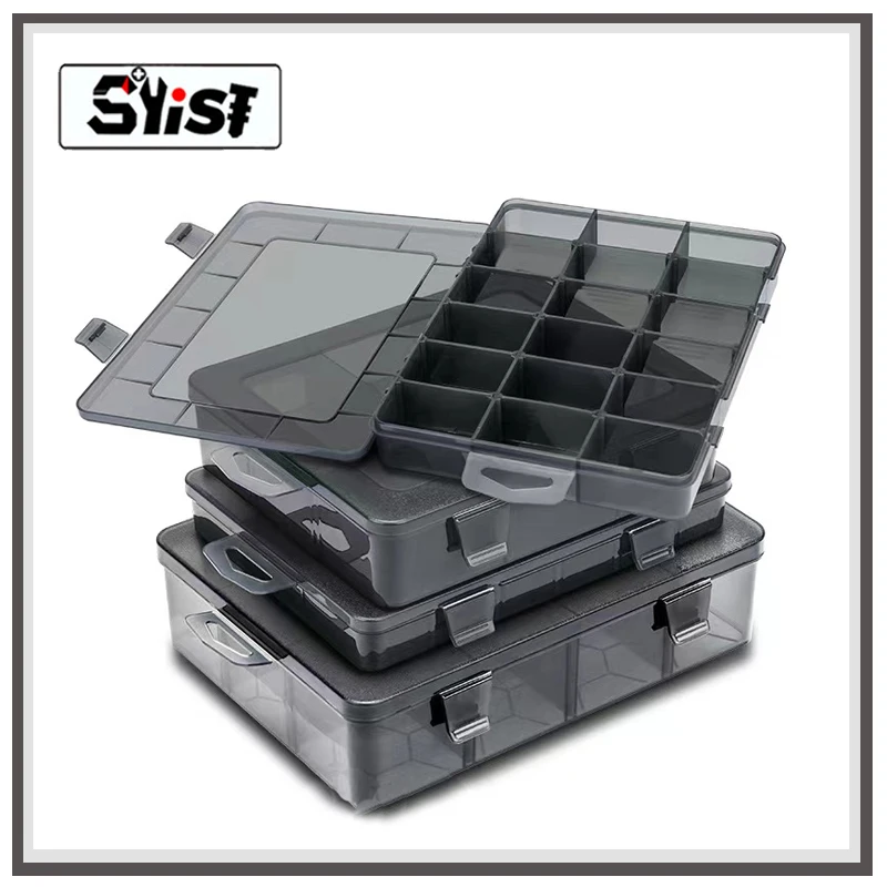 Adjustable 9-24 Grids Compartment Plastic Storage Box Jewelry Bead Screw Tool Holder Case Black Transparent Organizer Container |