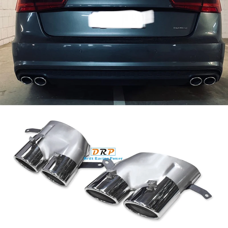 Выхлопная труба для автомобиля 4 выхода из нержавеющей стали Audi A6 A7 S 2016-2018 линия