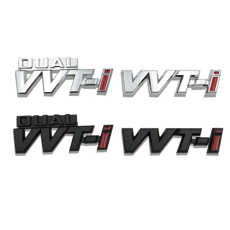 3D металлический сплав двойной логотип VVT-i VVTi хромированный значок на боковой