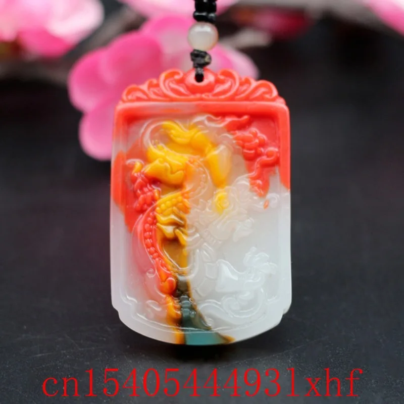 

Carved Dragon Natural Color Hetian Jade Pendant Necklace Fashion Jewelry Carved Beads Accessories Charm Amulet Gifts for Men