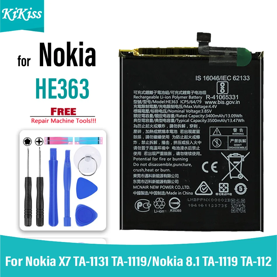 

HE362 HE363 Replacement Battery For Nokia 8.1 2018 / X7 TA-1119 TA-1128 Mobile Phone Accumulator