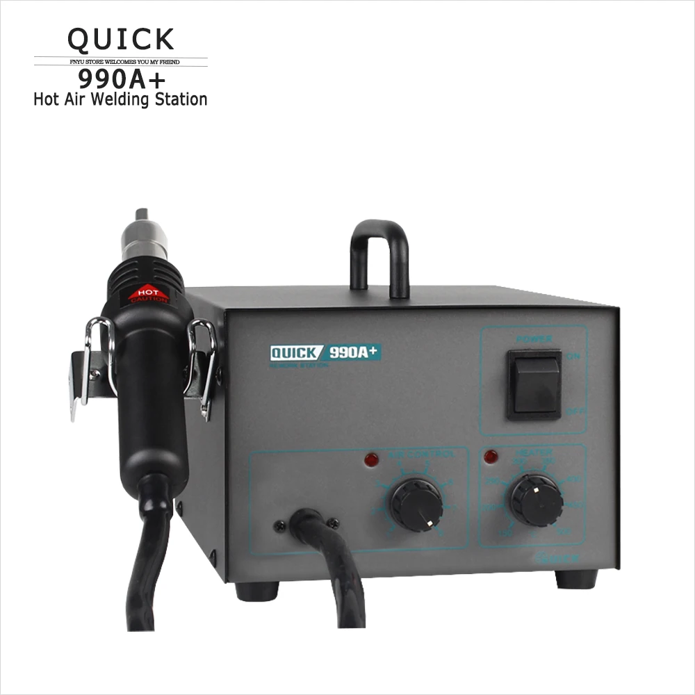 

Станция для сварки горячим воздухом QUICK 990A + 320W, умный пистолет горячего воздуха для SMD IC чипа, платформа для снятия адгезии, пайки, ремонта