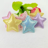 100pcs 3cm shiny star applique padded patches for clothes hat crafts sewing supplies diy headwear hair clips bow decor