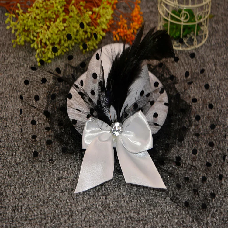 Женский кружевной мини-топ с перьями для девочек заколка волос на свадьбу