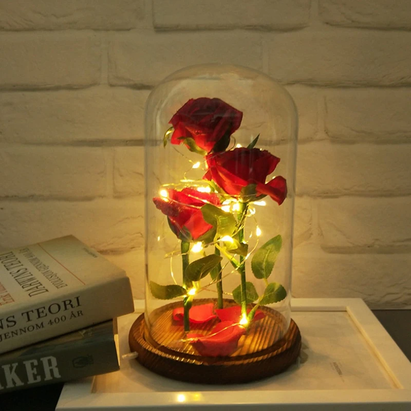 

Simulation Rose Mini Landscape Bedroom Lamp Valentines Day Gifts