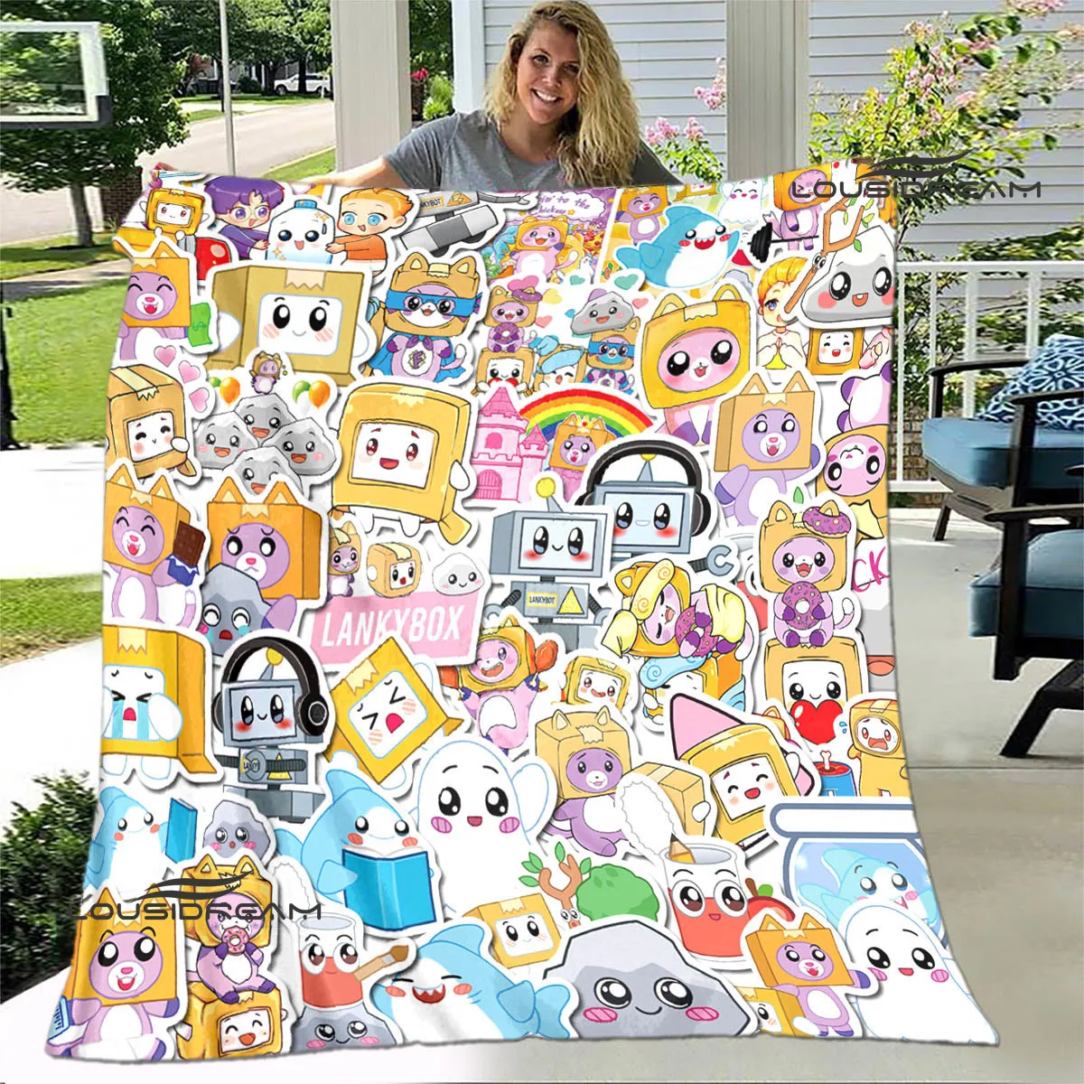 Милое одеяло Lankybox Foxy Boxy, теплое одеяло, мягкое и удобное одеяло с фланцем, домашнее дорожное одеяло, подкладки для кровати, подарок на день рождения