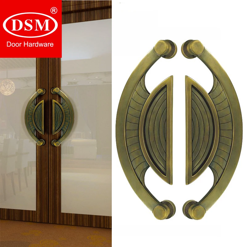 

Solid Brass Entrance Door Pull Handles Copper Pulls Handle For Wooden/Metal/Glass Doors PA-327-L416mm