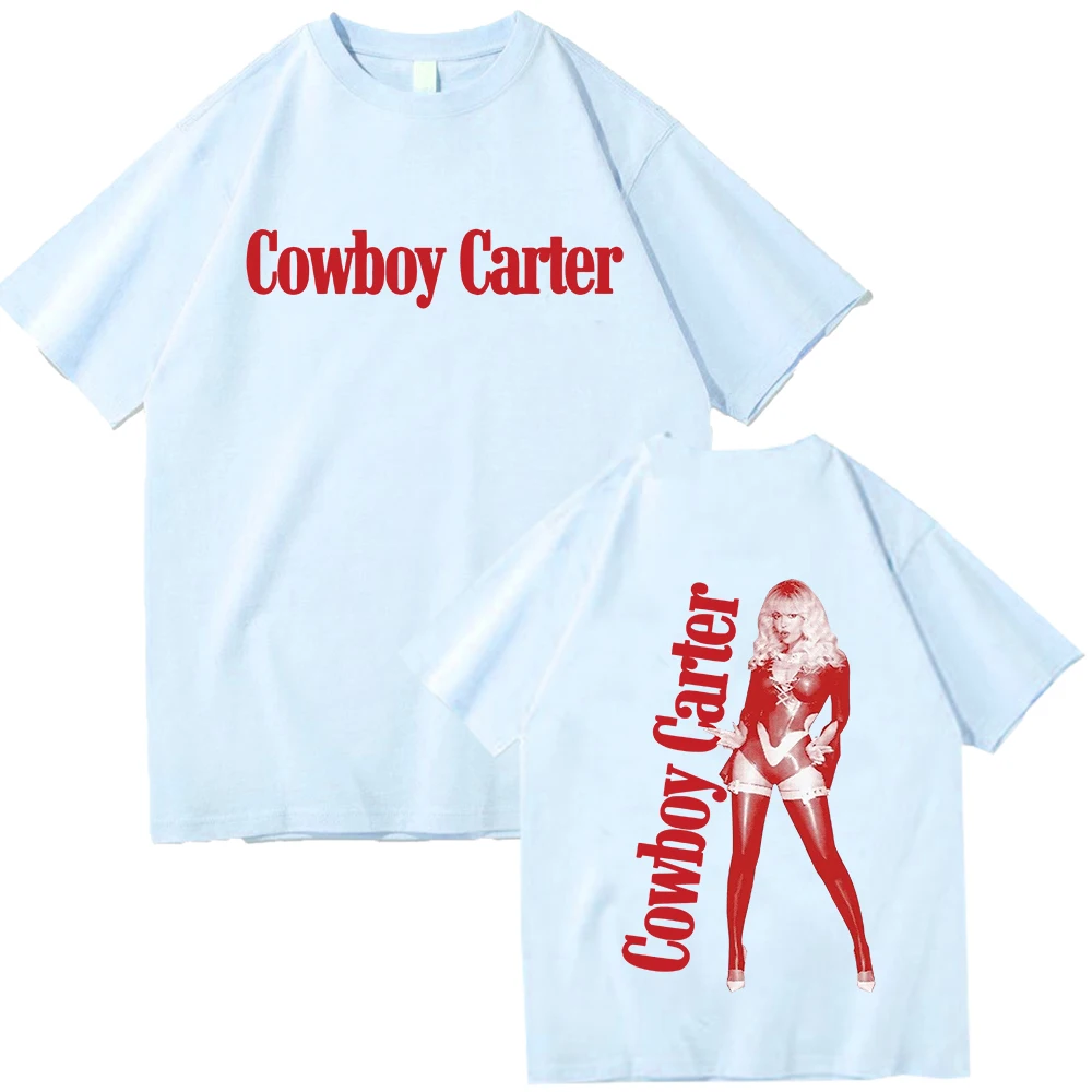 Футболка Beyonce Cowboy Carter 2025 для мужчин и женщин в стиле Харадзюку с круглым вырезом