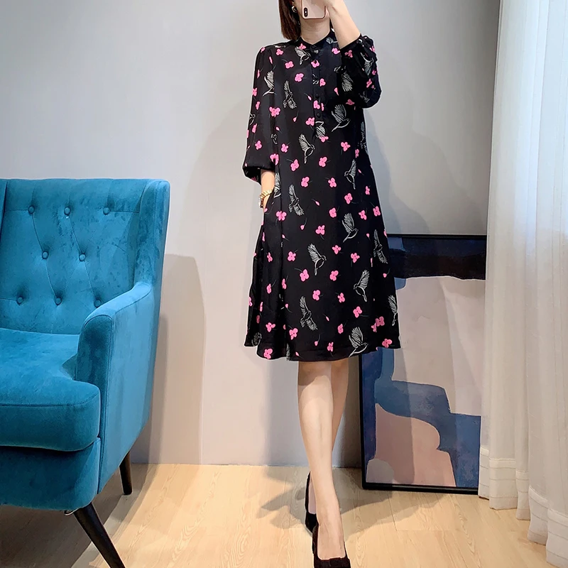 Floral Print Knee Length Puff Sleeves Shirt Dress UK 6-UK 16 New Spring Autumn Collections