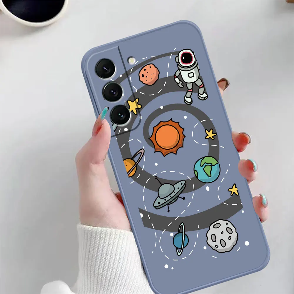 Case For Samsung Galaxy S23 S22 S21 S20 FE S11 S11E S10 S10E S30 Ultra Plus 4G 5G Case Funda Cqoue Shell Space Astronaut GALAXY