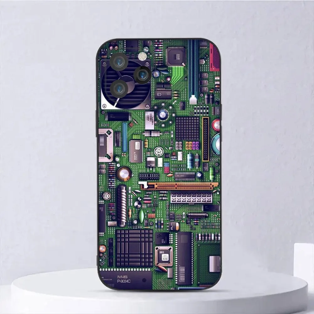 Чехол для телефона с материнской платой iPhone 15 14 13 12 11 Plus Pro Max XS XR SE Mini 8 7 мягкий