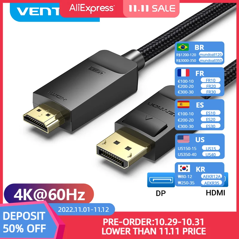Ceny Przewód Przedłużający Port Wyświetlacza HDMI 4K 60Hz DP Do HDMI Kabel Do Laptopa PC Monitor HDTV Projektor Wideo Kabel Audio DisplayPort Do HDMI