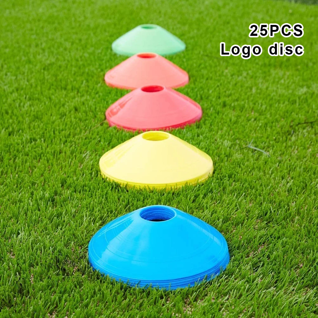 

Pack of 25 Football Disc Soccer Marking Cones Outdoor Sport Baseball Basketball Tennis Training Trainers Learners