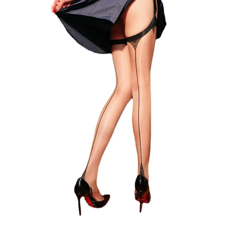 Cherry Blossom7645Aurora Series Задние чулки в стиле ретро Блестящие Шелковистые блестящие