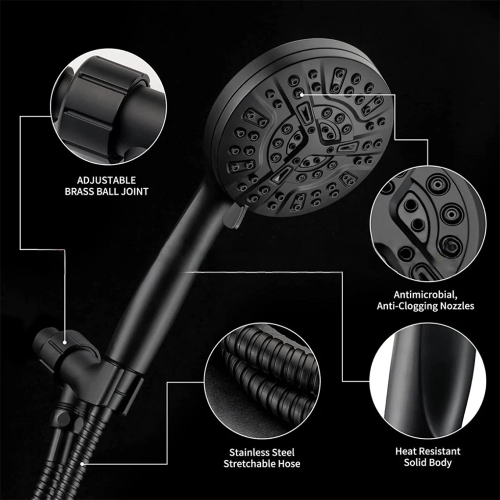 

3PCS Set Shower Head Bathroom Showerhead Hose Household Attachment
