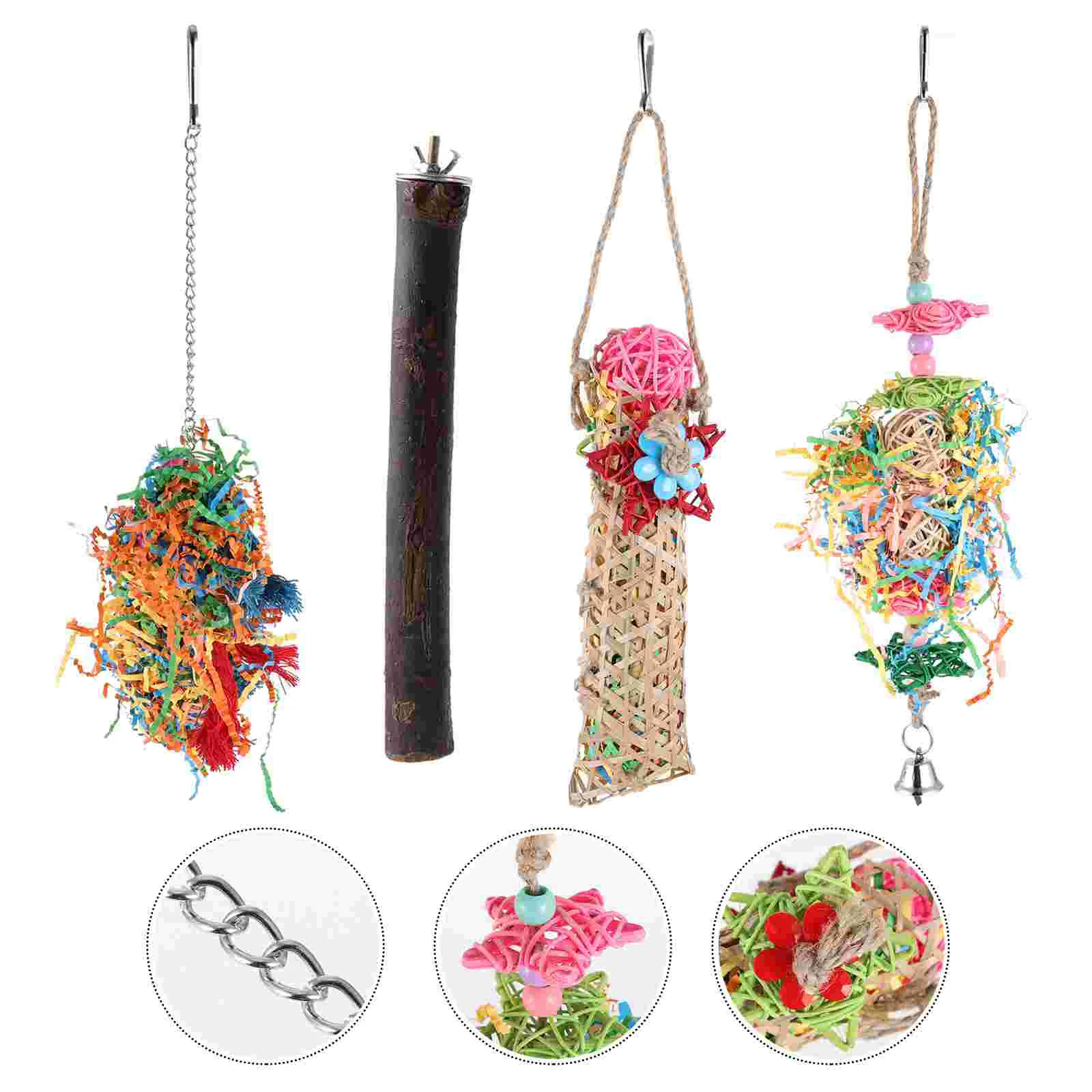 

Toys Bird Toy Parrot Chewing Hanging Cage Shredder Loofah Parakeet Bite Conure Foraging Parakeets Cockatiel Shred Biting Pet