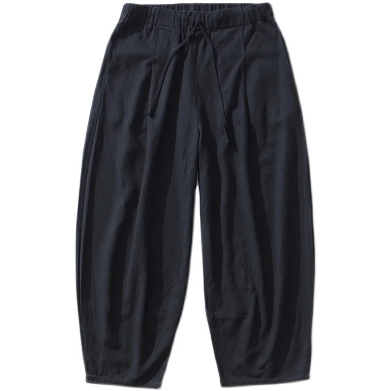 

Брюки мужские хлопковые с широкими штанинами, винтажные повседневные мешковатые штаны, однотонные, весна-лето