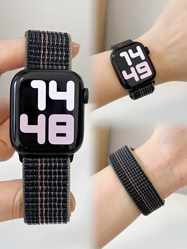 Фото Nylon Loop for Apple Watch Band 49mm 46mm 40mm 44mm 45mm 42mm 41mm S11 2025 Bracelet IWatch 11/10/9/8/7/6/5/4/SE/Ultra 3/2 Strap №2