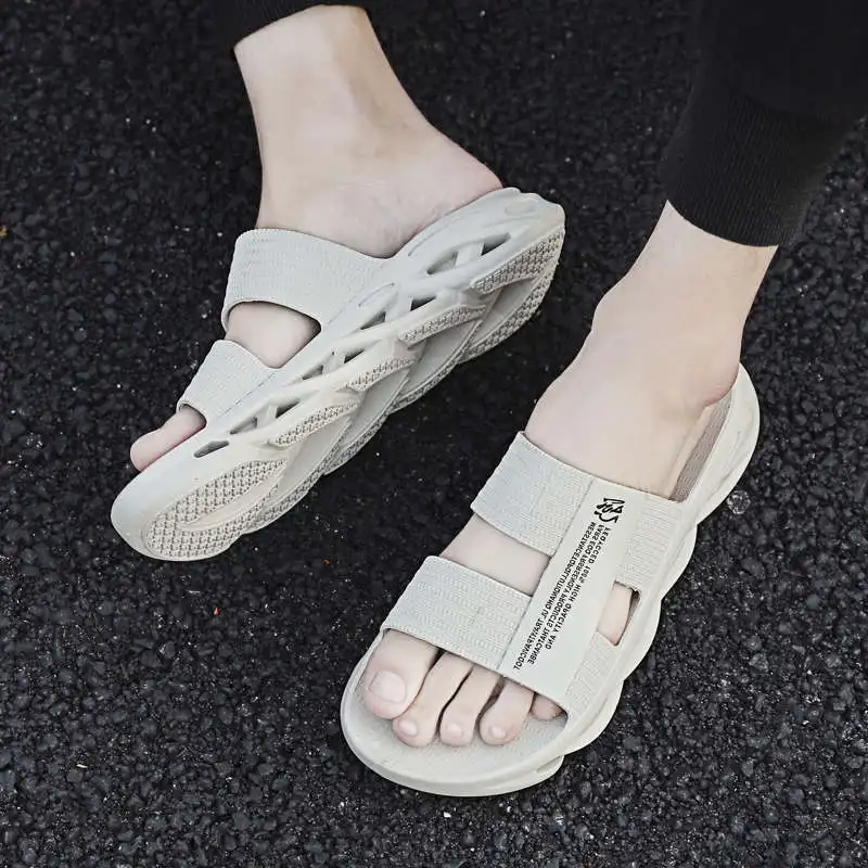 

Mens Slippers Ehite Luxury Flip Flops Sho Beach Shoe Luxury Brand High Quality Men's Sneaker Fashion Tennis Tennis Trend Holes