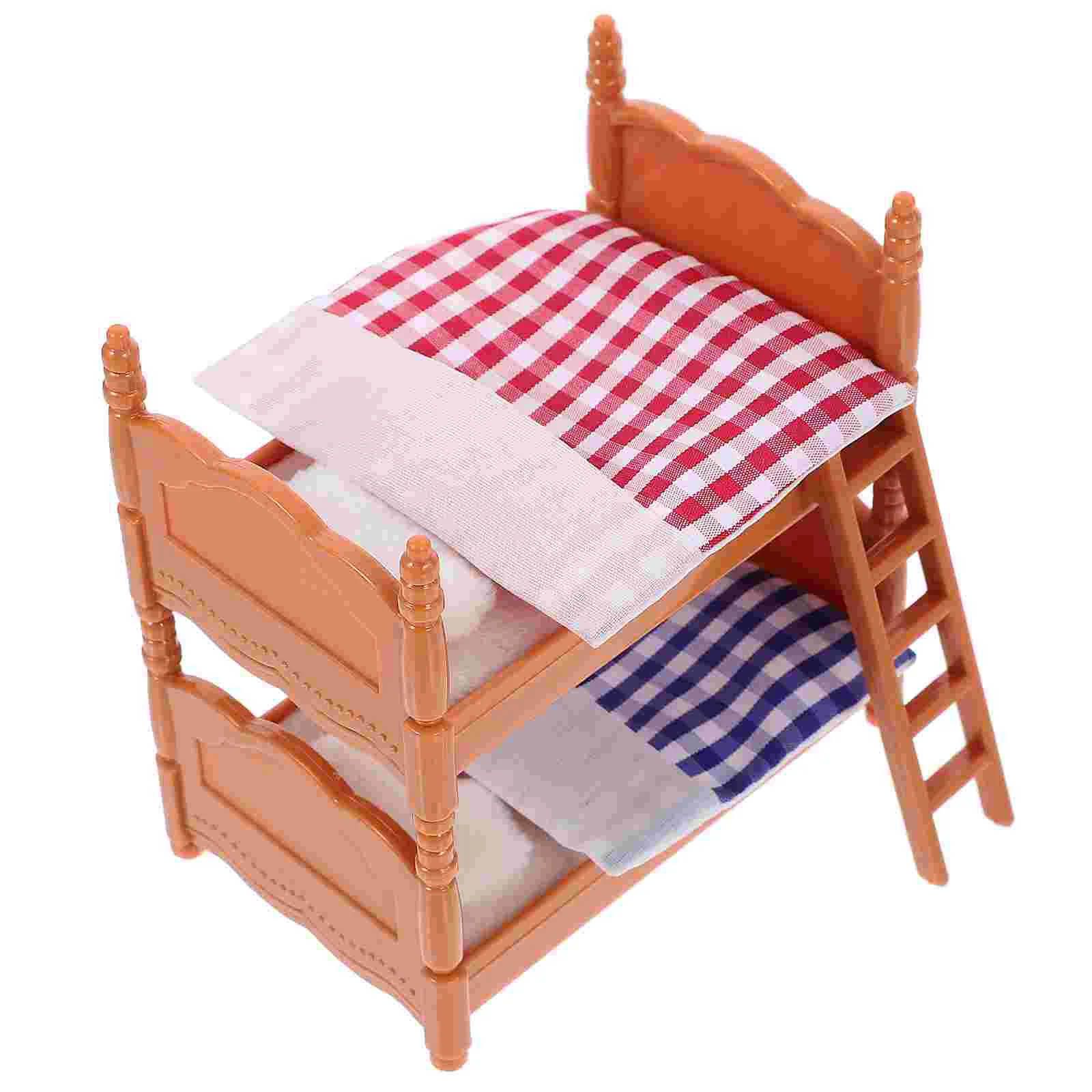 

Ornaments Mini Bunk Bed Model House Accessory Room Decorations Furniture Plastic Bedroom Child Miniature
