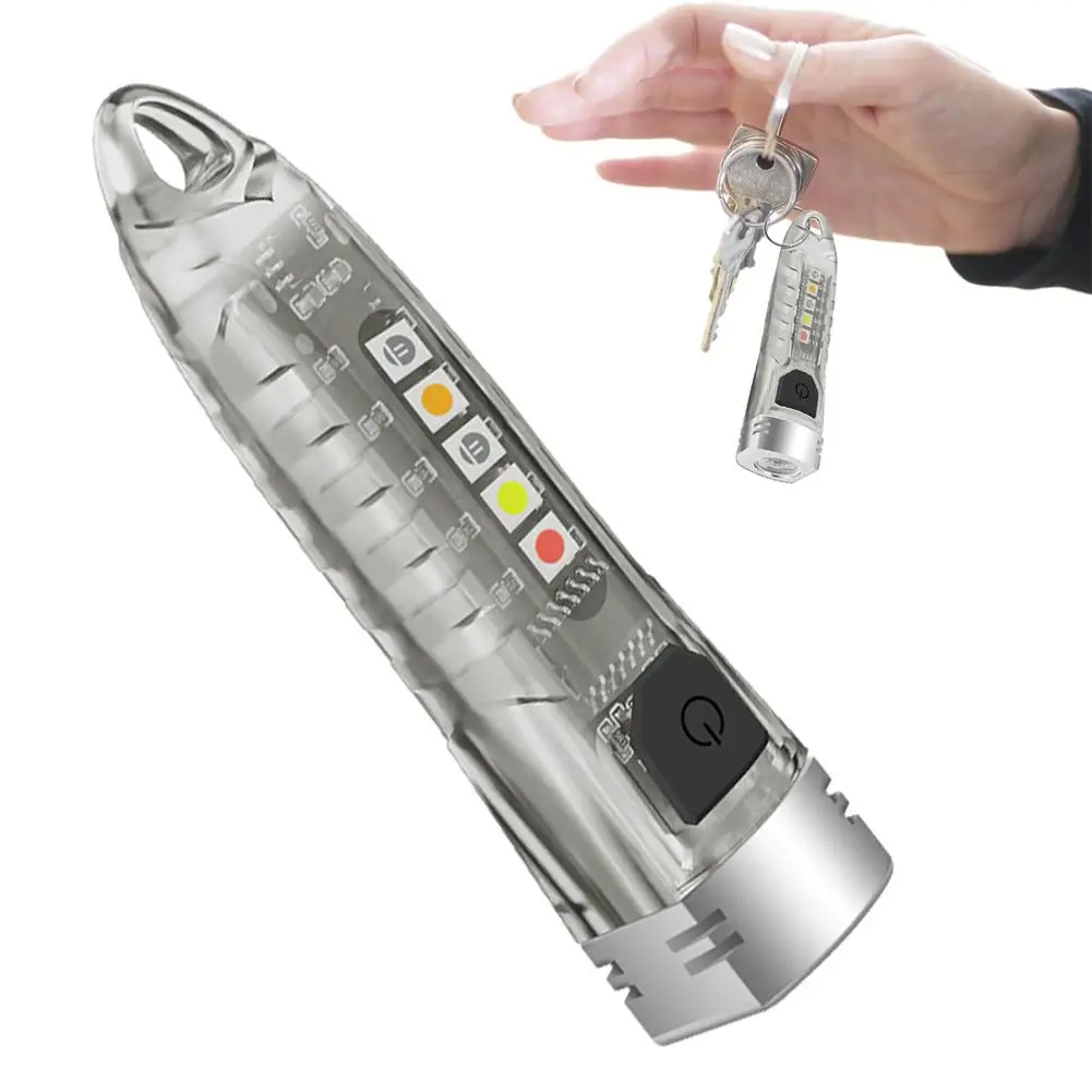 

Mini Keychain Flashlight LED Rechargeable Torch Portable USB Charging Flashlight High Power Camping Long Range Lantern