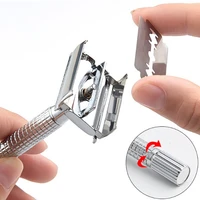 stainless steel classic razor handle for men barber straight razor holder mens shaving face razor blades shaving machine