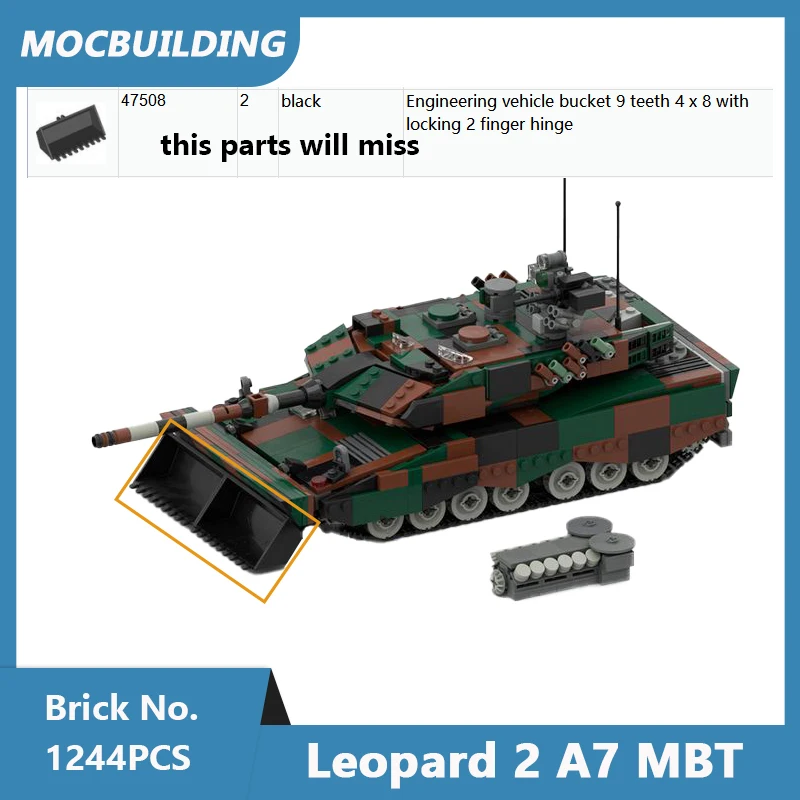MOCBUILDING Леопард 2 A7 конструктор 1:34 пластик 124 шт 14+