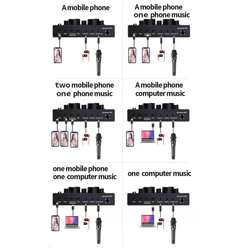 BM-800+V8 Sound Card Kit Replacement Podcast Equipment Bundle Voice Network Karaoke Diaphragm Condenser Microphone