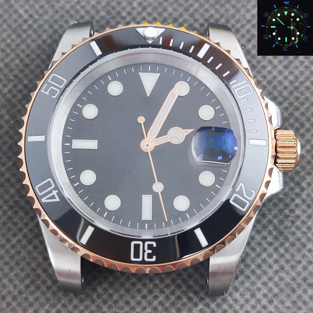 

40mm NH35 case men's watch NH35 movement stainless steel 904L sapphire glass nh36 watch dail C3 luminous