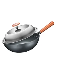 big iron frying pan home old fashioned uncoated round bottomed frying pan gas stove suitable for non rust fine iron