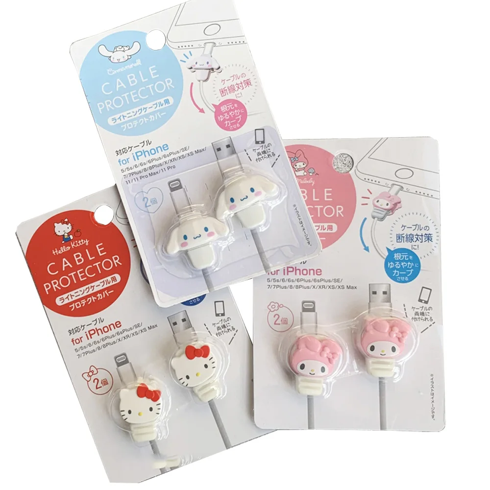 

Кавайный Sanrioed My Melody Kuromi Cinnamoroll, протектор кабеля, мультяшный Usb-протектор кабеля для Iphone, Ipad и т. д., зарядный кабель