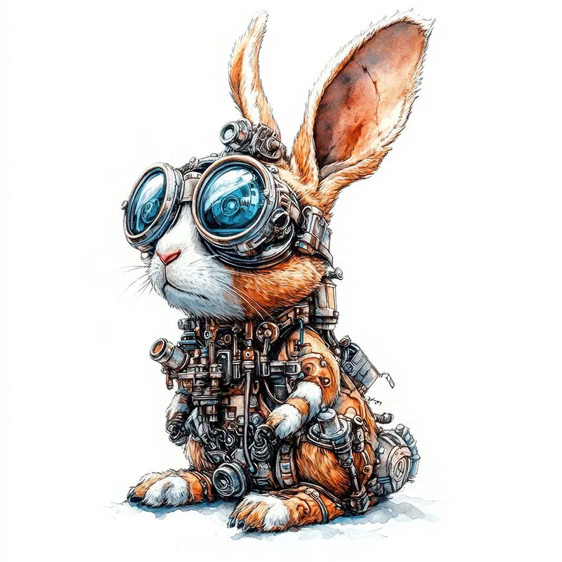 

Наклейка на стену Robotic Bunny