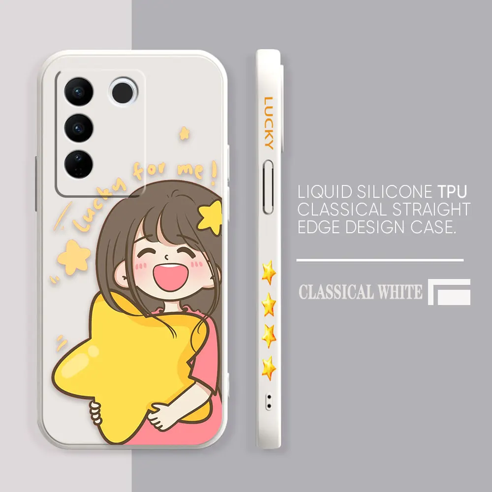 Case For VIVO S5 S6 S7 S9 S9E S10 S12 S15 S16 S16E V19 V20 V21 V23 V25 V27 PRO 5G Case Funda Stars Cartoon Couple Boys And Girls