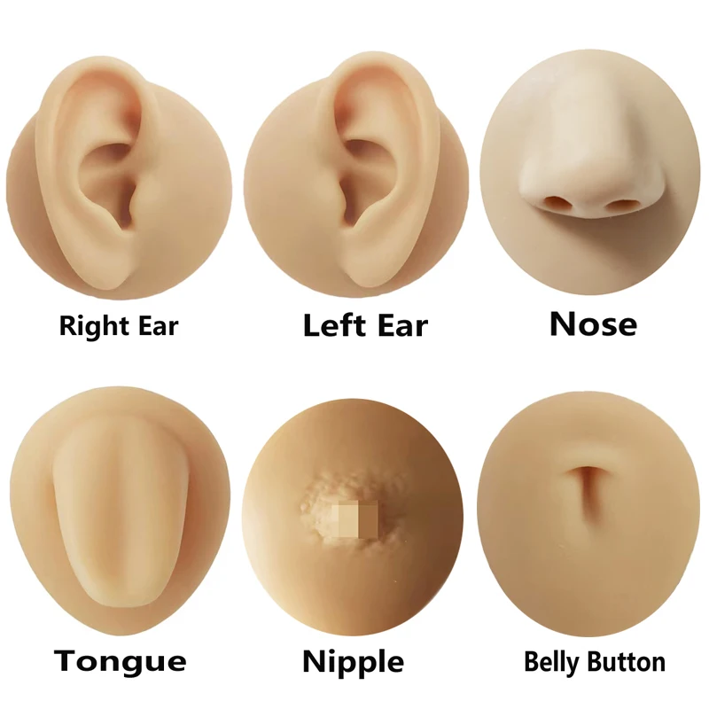 

1：1 Soft Silicone Human Jewelry Display Model Ear Model Laboratory Human Ear Nose Tongue Labret Model Simulation Display Props