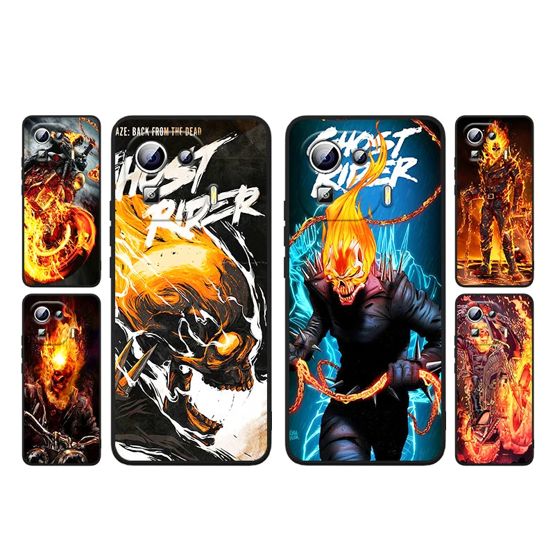 

Marvel Superhero Ghost Rider Phone Case Xiaomi Mi 12 12X 11T 11 11i 10i 10T 10S Note 10 9 Lite Ultra 5G Silicone TPU Cover