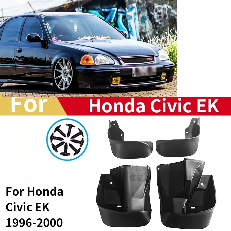 

4 шт., передние и задние брызговики, брызговики для Honda Civic EK Coupe Sedan 1996 1997 1998 1999 2000, брызговик на крыло, автомобильные аксессуары
