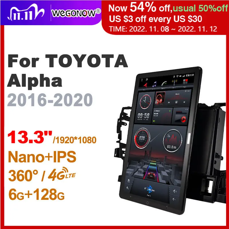 

Автомобильный радиоприемник TS10 Android10.0 Ownice для TOYOTA Alpha 2016-2020 с экраном 13,3 дюйма 7862 без DVD, поддержка быстрой зарядки Nano 1920*1080