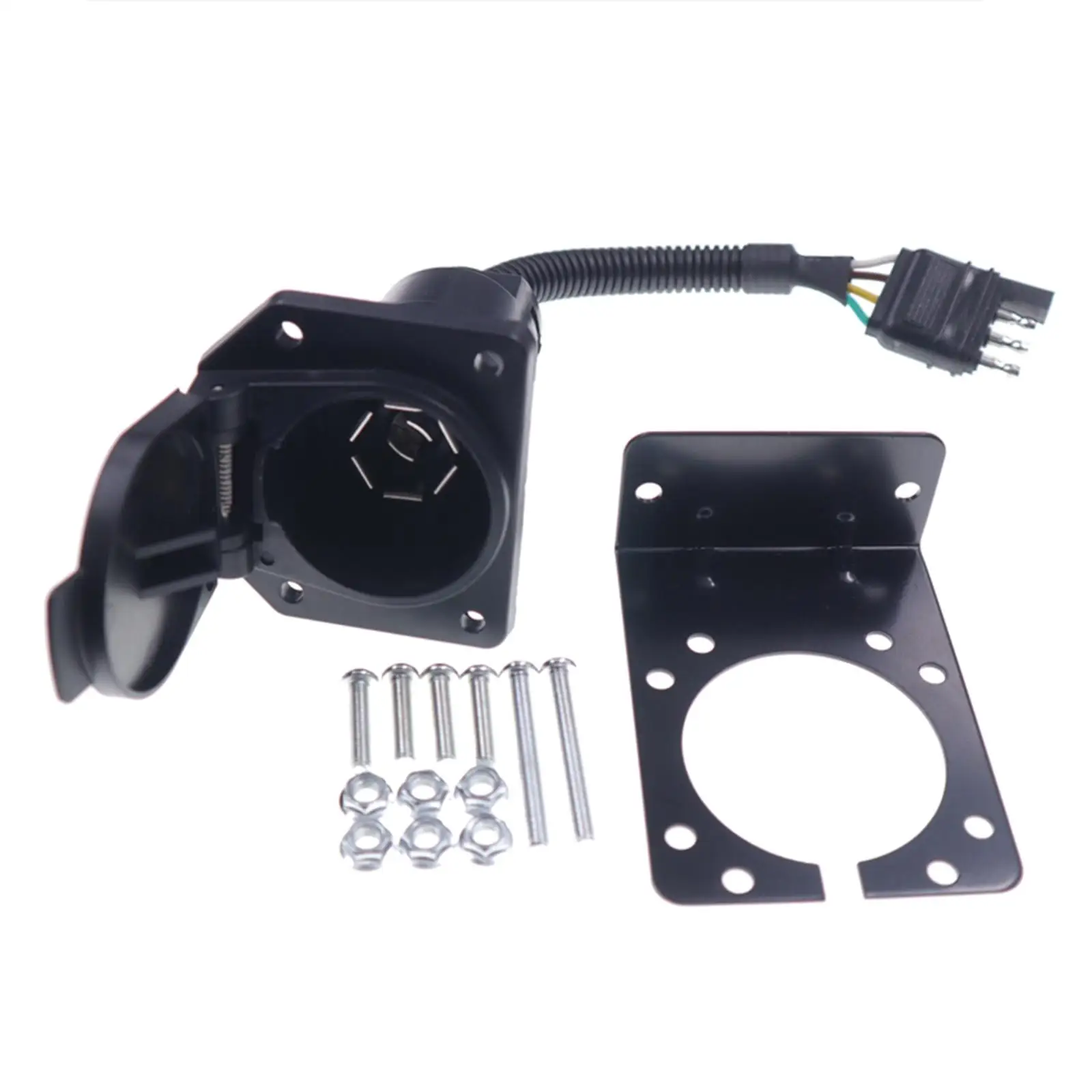 

Trailer Light Adapter Plug 4 ways Flat to 7 pin round for Accessory